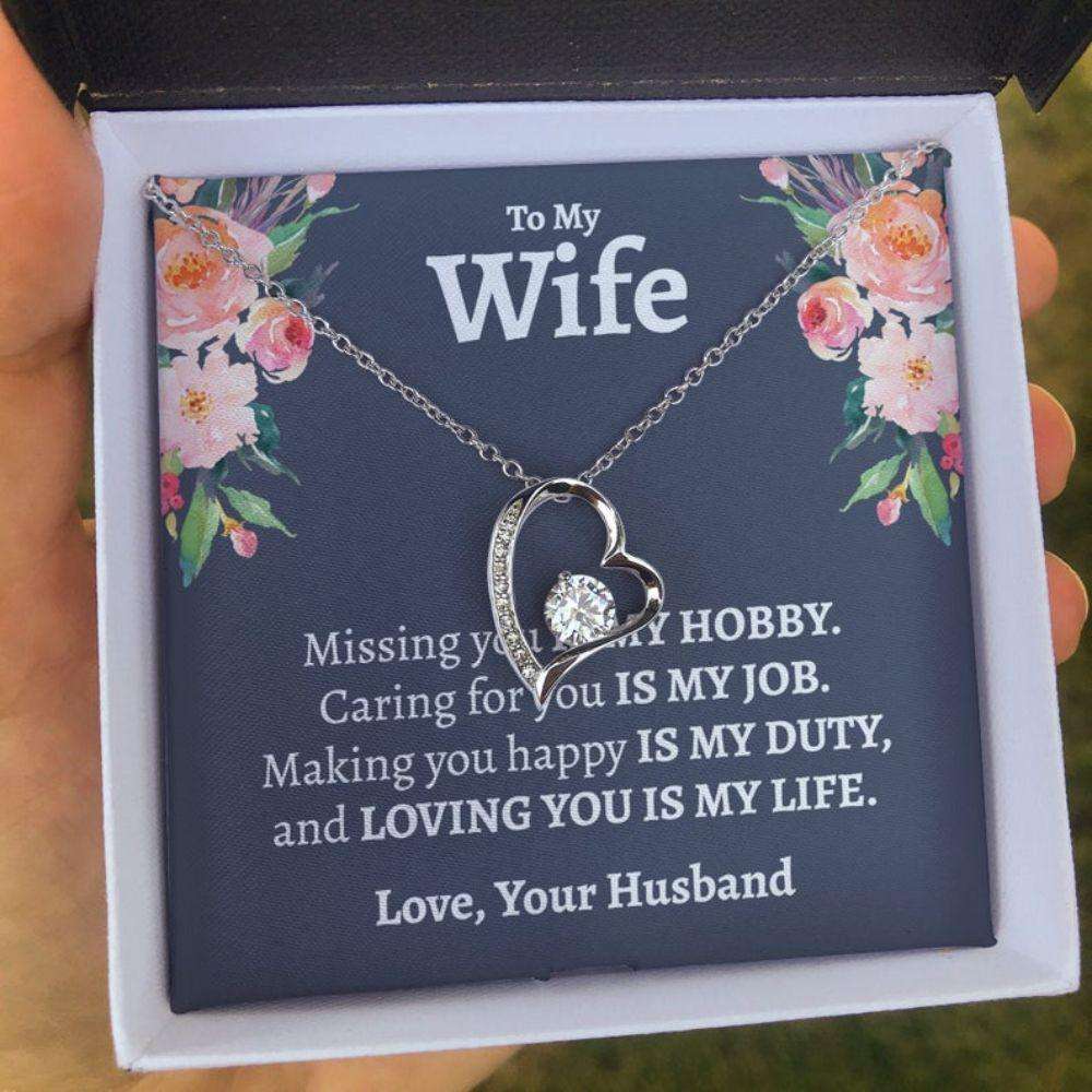 Wife Necklace, A Necklace Gift For Wife, For Wife Just Because, Thoughtful Gift For Karwa Chauth Rakva