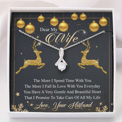 Wife Necklace, Alluring Beauty Necklace “ Dear My Wife Christmas Necklace Gifts For Karwa Chauth Rakva