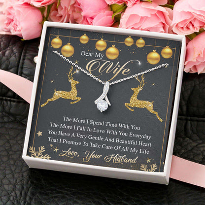 Wife Necklace, Alluring Beauty Necklace “ Dear My Wife Christmas Necklace Gifts For Karwa Chauth Rakva