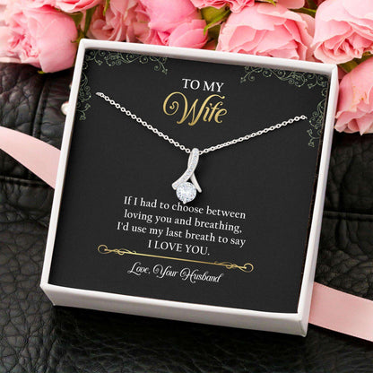 Wife Necklace, Alluring Beauty Necklace “ To My Wife Last Breath Necklace For Karwa Chauth Rakva