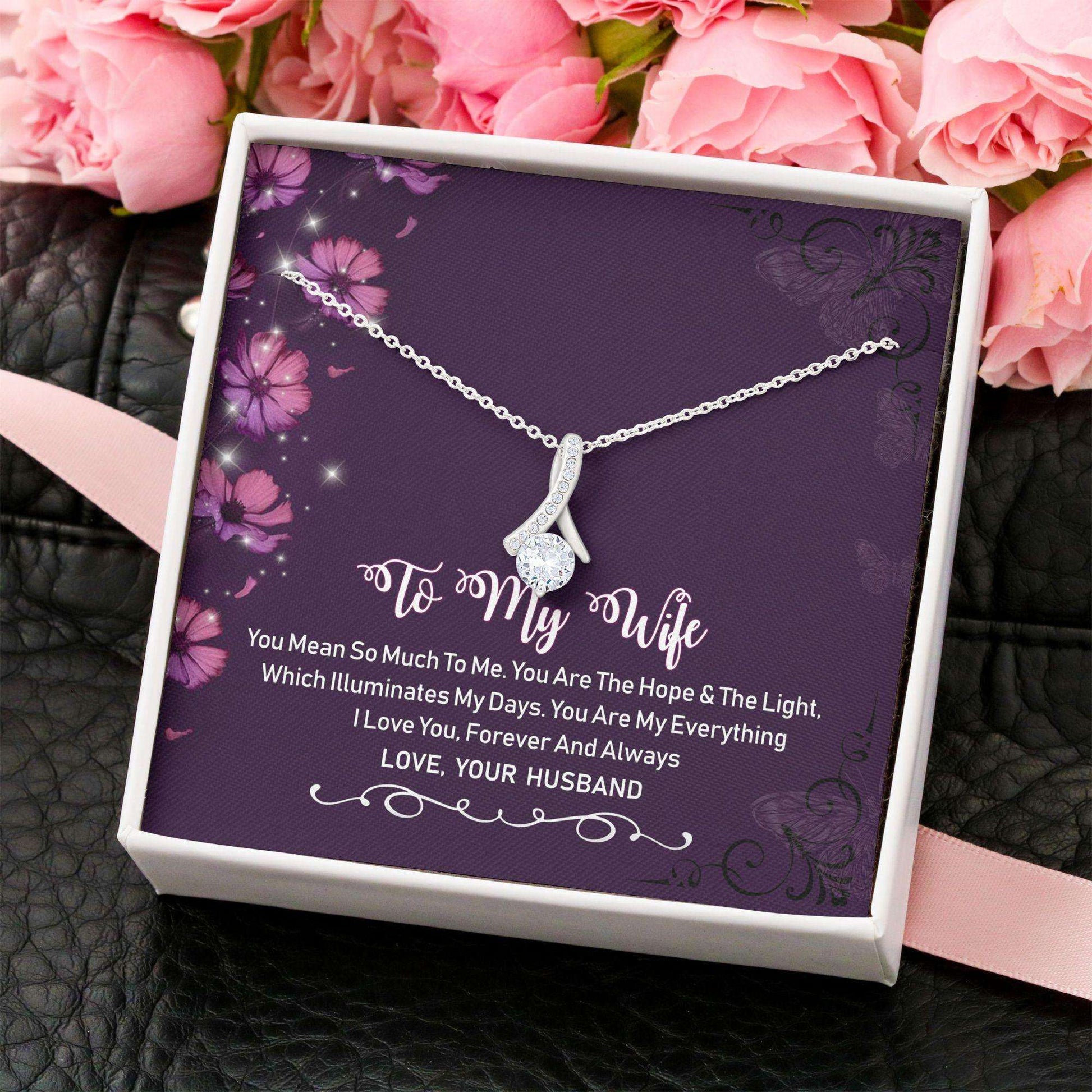 Wife Necklace, Alluring Beauty Necklace “ To My Wife Necklace Gifts For Karwa Chauth Rakva