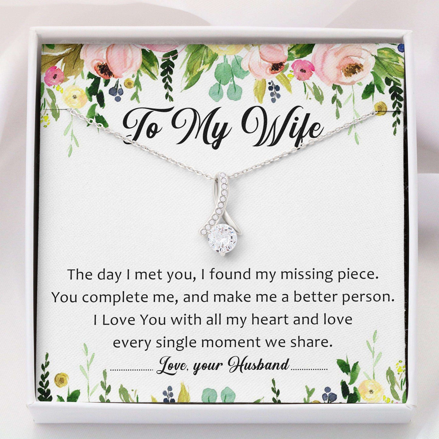 Wife Necklace, Alluring Beauty Necklace “ To My Wife Necklace Gifts V1 For Karwa Chauth Rakva