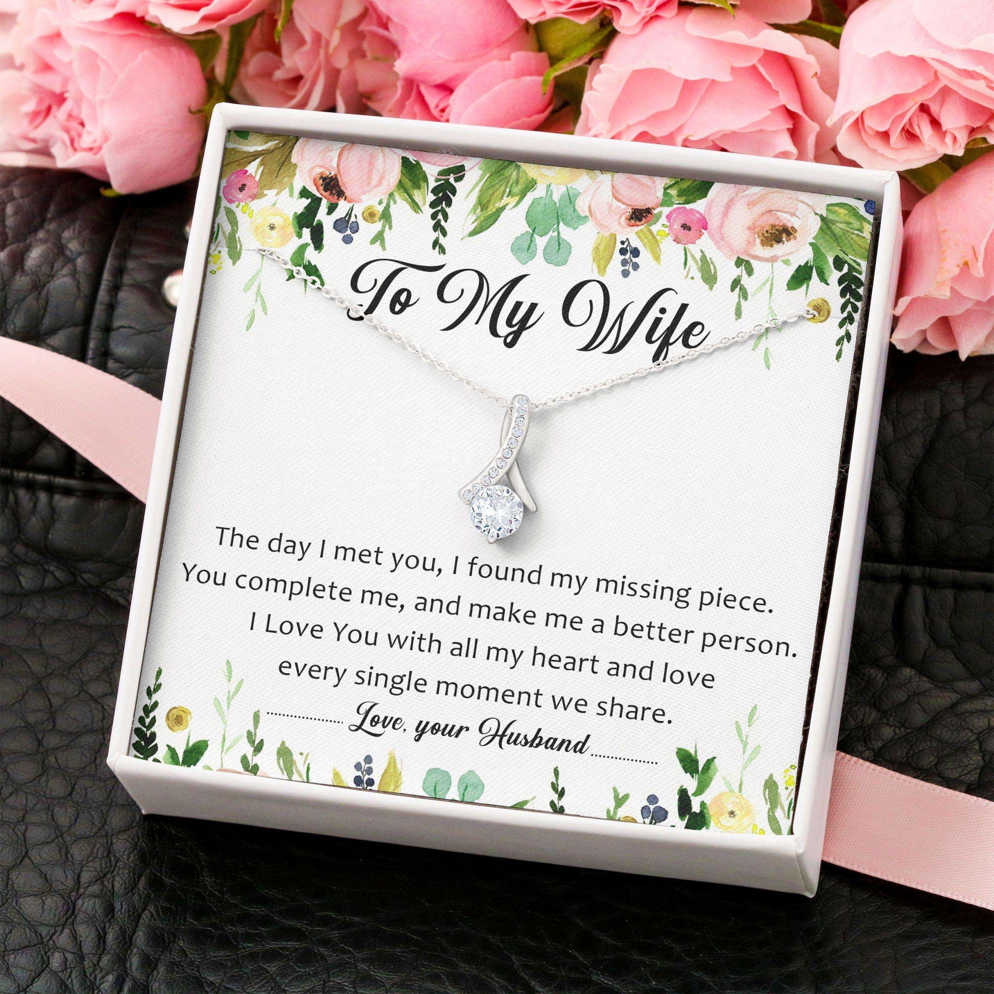 Wife Necklace, Alluring Beauty Necklace “ To My Wife Necklace Gifts V1 For Karwa Chauth Rakva