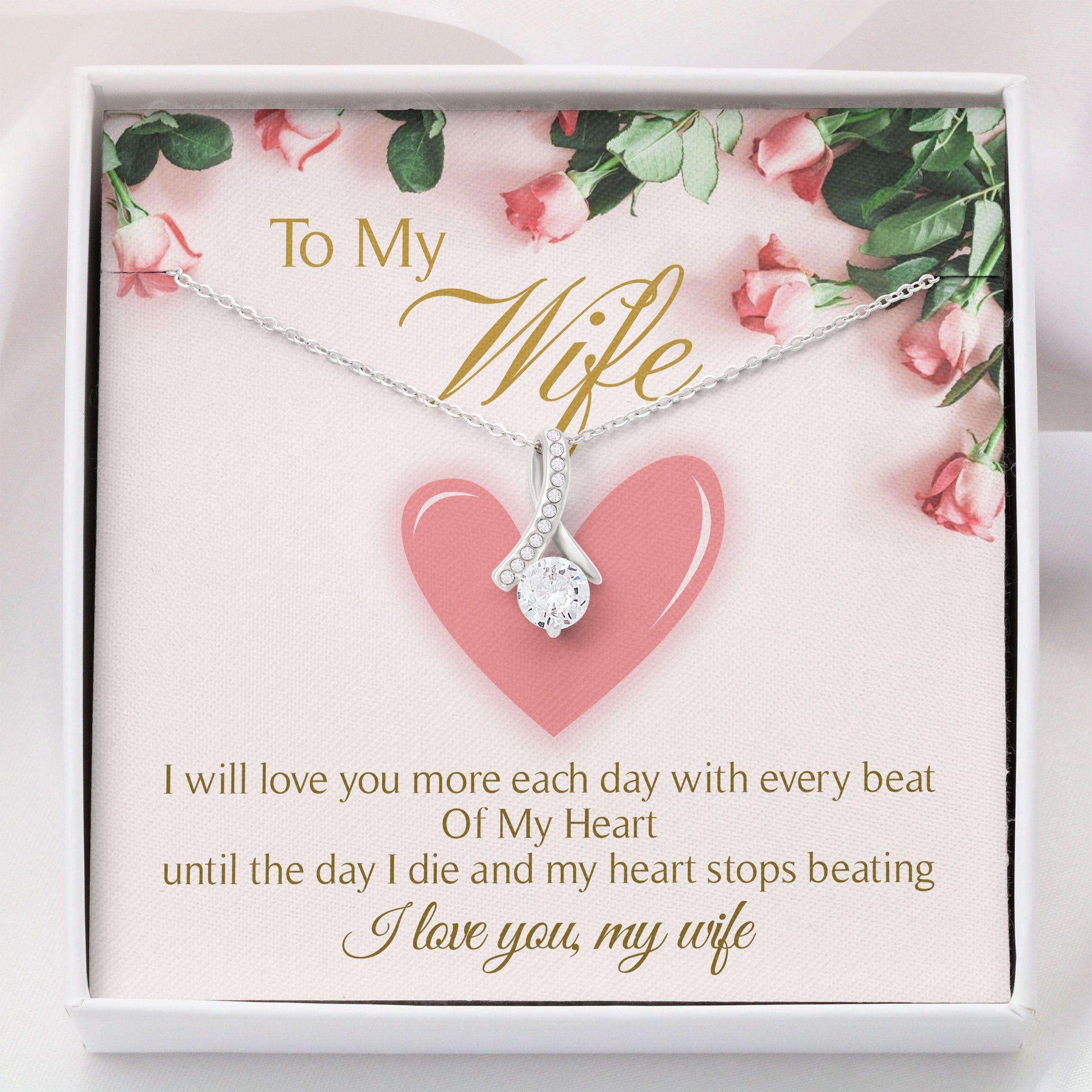 Wife Necklace, Alluring Beauty Necklace “ To My Wife Necklace Gifts V5 For Karwa Chauth Rakva