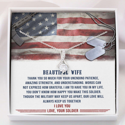 Wife Necklace, Alluring Beauty “ To Military Wife Veteran Wife Necklace For Karwa Chauth Rakva