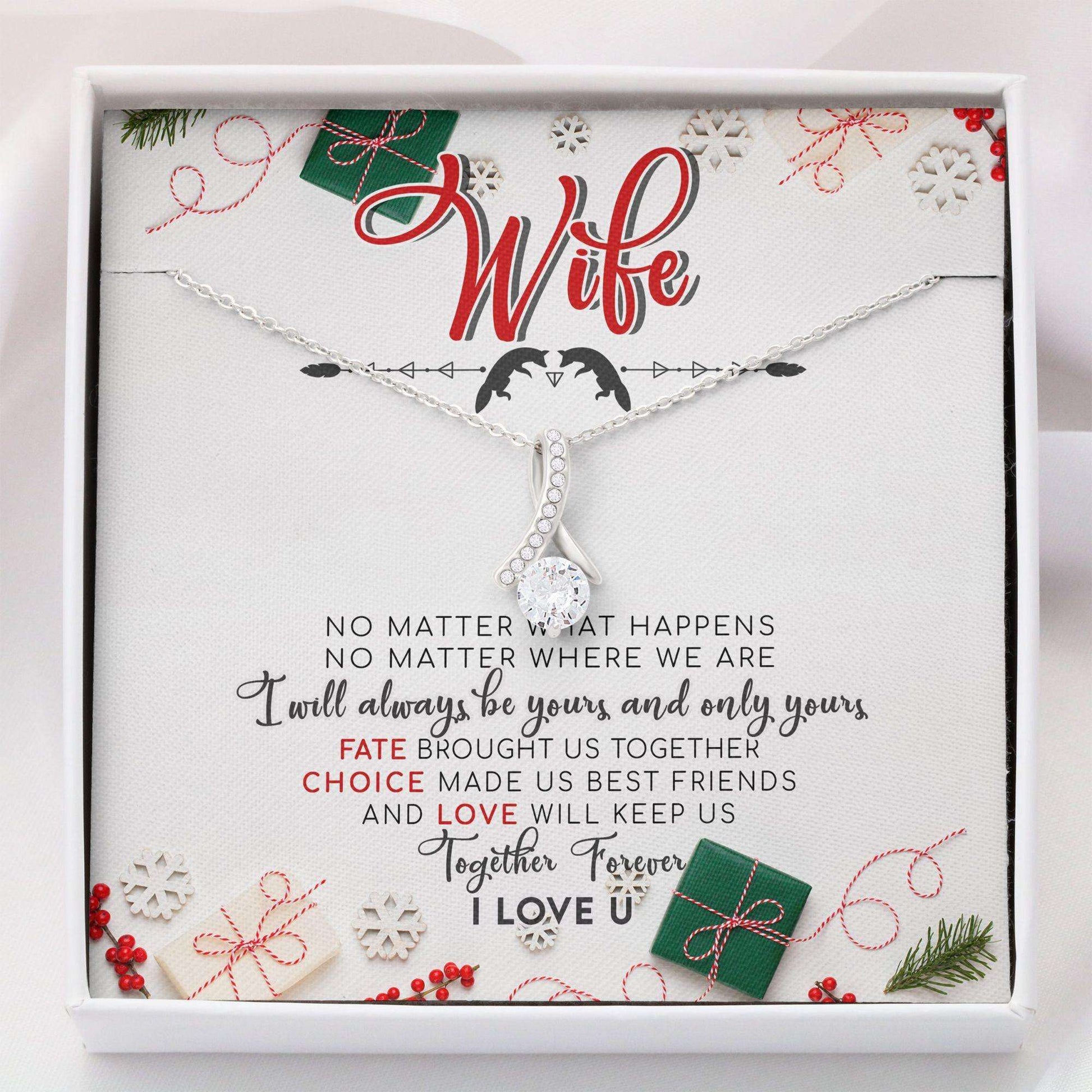 Wife Necklace, Alluring Beauty “ To My Wife Christmas Gifts Necklace For Karwa Chauth Rakva