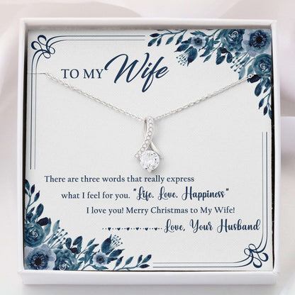 Wife Necklace, Alluring Beauty “ To My Wife Christmas Necklace Gifts For Karwa Chauth Rakva