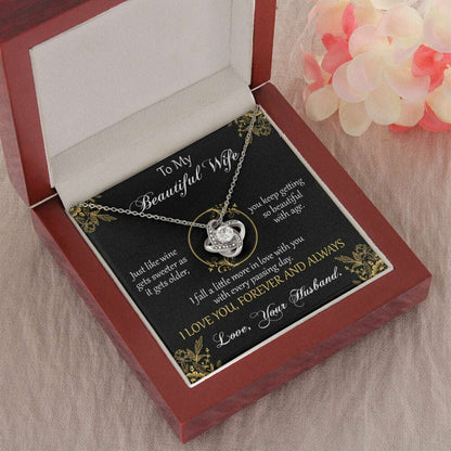 Wife Necklace, Anniversary Gift For Wife Romantic To My Beautiful Wife Necklace For Karwa Chauth Rakva