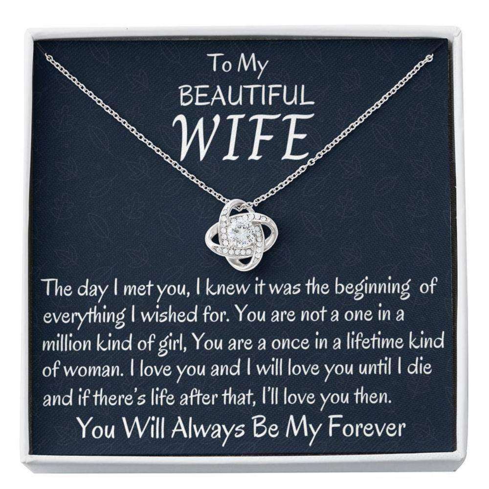 Wife Necklace, Anniversary Necklace Wife Gift Love Knot Necklace, Birthday Gift, Gift For Her, Christmas Gift For Wife For Karwa Chauth Rakva