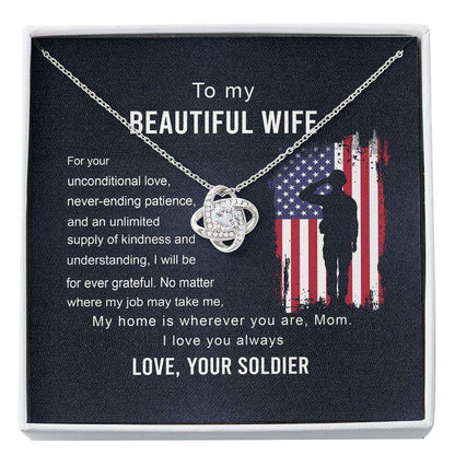 Wife Necklace, Army Wife Gift, Military Wife Necklace Gift, Gift For Wife From Soldier, Christmas Gift For Wife. Custom Necklace For Karwa Chauth Rakva