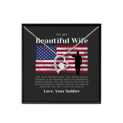 Wife Necklace, Army Wife Gift, Military Wife Necklace Gift, Gift For Wife From Soldier, Us Army Christmas Jewelry Gift For Wife For Karwa Chauth Rakva