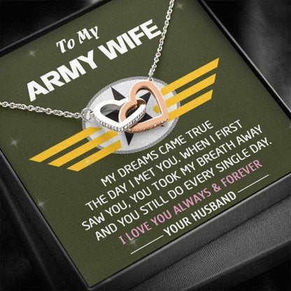 Wife Necklace, Army Wife Necklace Gift, Military Wife Necklace, Proud Army Wife Gift, Police Wife Gift, Marine Wife, Navy Wife For Karwa Chauth Rakva