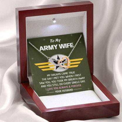 Wife Necklace, Army Wife Necklace Gift, Military Wife Necklace, Proud Army Wife Gift, Police Wife Gift, Marine Wife, Navy Wife For Karwa Chauth Rakva