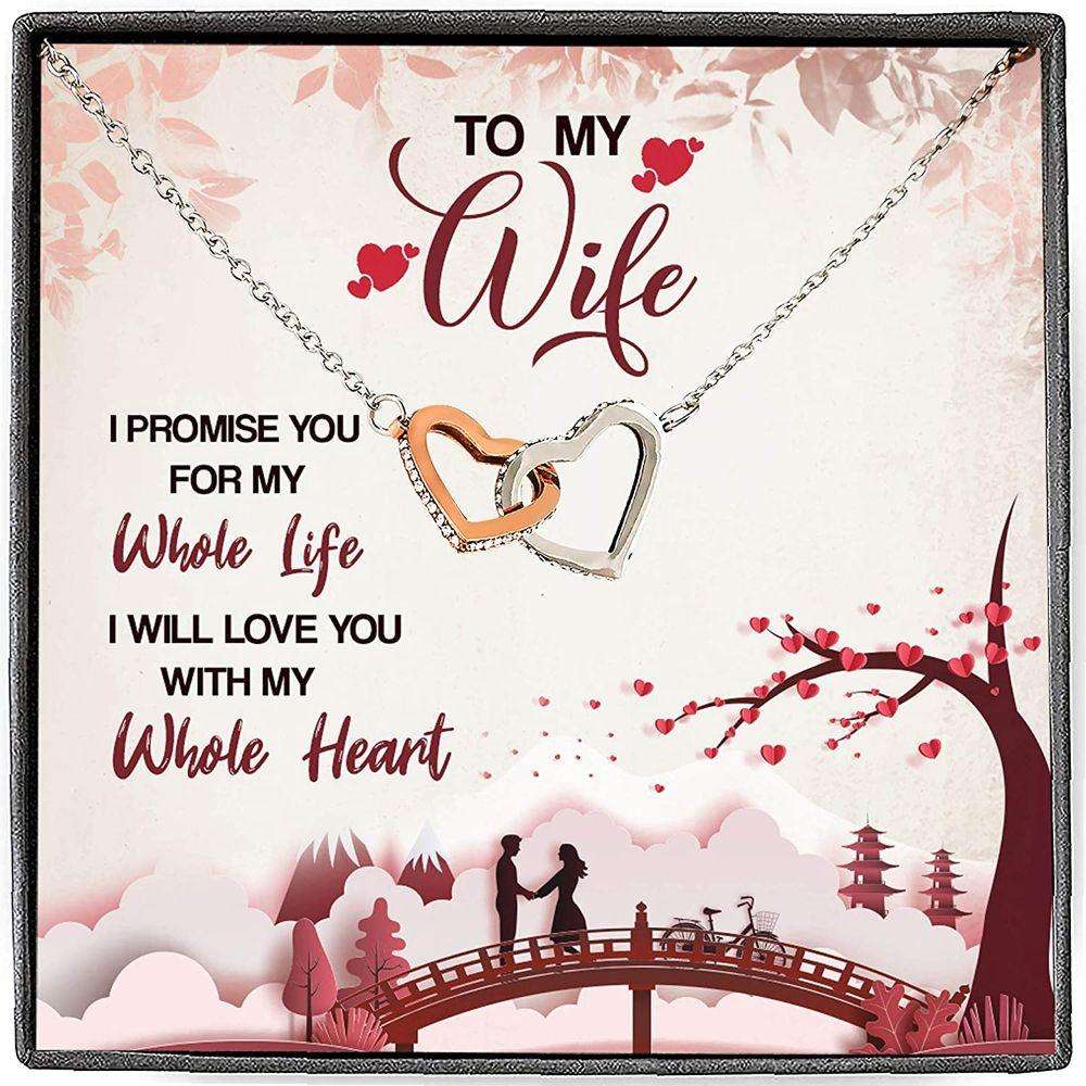 Wife Necklace, Birthday Necklace Gift For Wife, Gift For Wife, Necklace With Message Card, Couple For Karwa Chauth Rakva