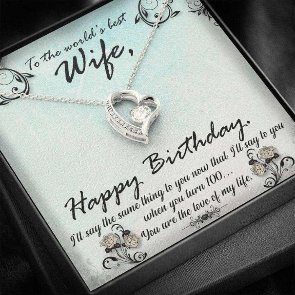 Wife Necklace, Birthday Necklace Gift To Wife “ Best Wife Forever Love Necklace For Karwa Chauth Rakva