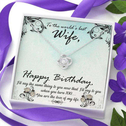 Wife Necklace, Birthday Necklace Gift To Wife “ Best Wife Love Knot Necklace For Karwa Chauth Rakva