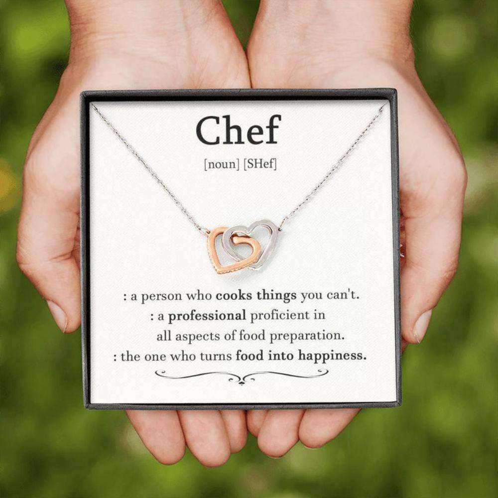 Wife Necklace, Chef Gift For Women, Chef Definition, Chef Interlocking Heart Necklace, For Chef Wife Gift, Gift For Chef, Cooking Gift For Her For Karwa Chauth Rakva