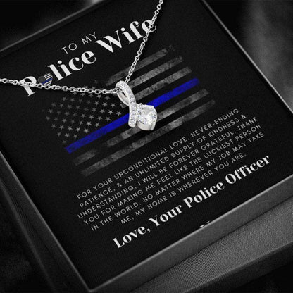 Wife Necklace, Cubic Zirconia Necklace Law Enforcement Wife Present, Christmas Necklace For Sheriff’S Or Leo Wife For Karwa Chauth Rakva