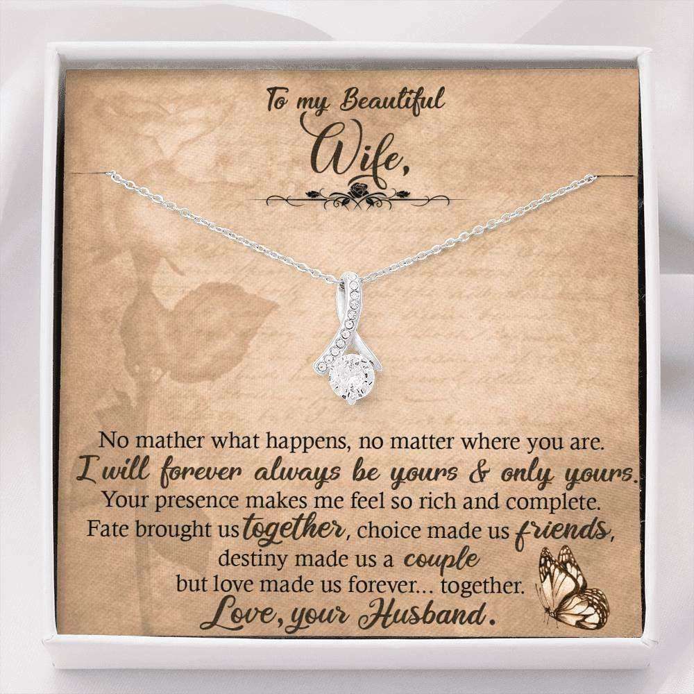 Wife Necklace Cubic Zirconia Pendant Necklace Personalized Gift Wife Birthday For Karwa Chauth Rakva