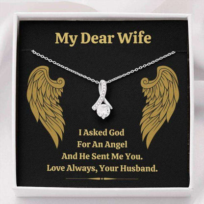 Wife Necklace, Dear Wife Angel Alluring Beauty Necklace Gift For Karwa Chauth Rakva