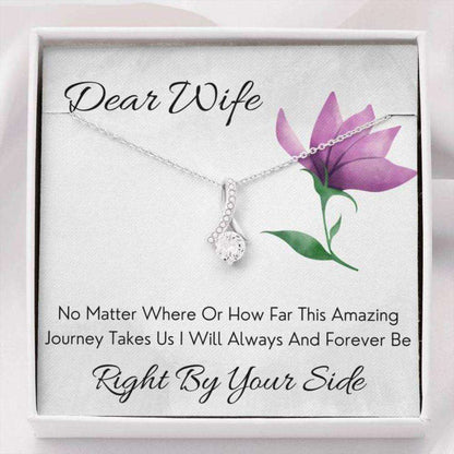 Wife Necklace, Dear Wife By Your Side Alluring Beauty Necklace Gift For Karwa Chauth Rakva