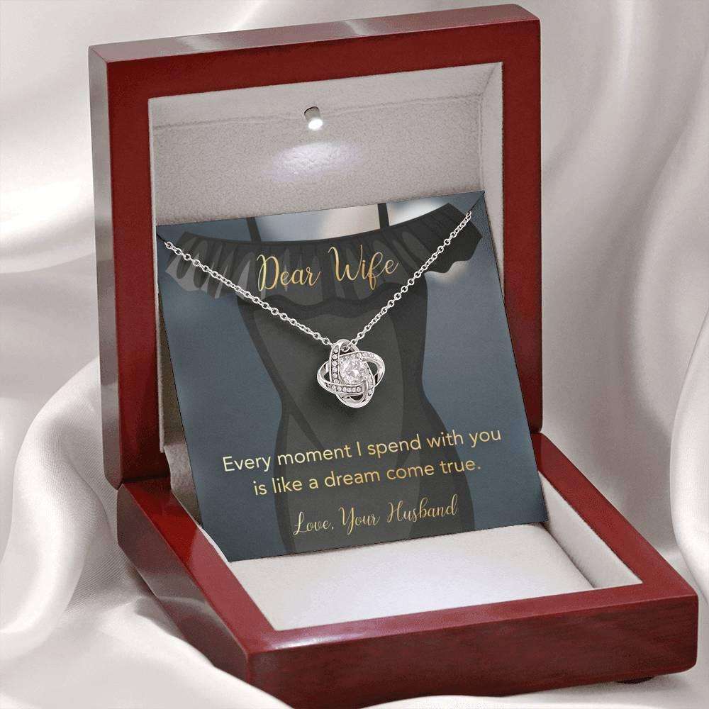 Wife Necklace, Dear Wife Every Moment Love Knot Necklace For Karwa Chauth Rakva