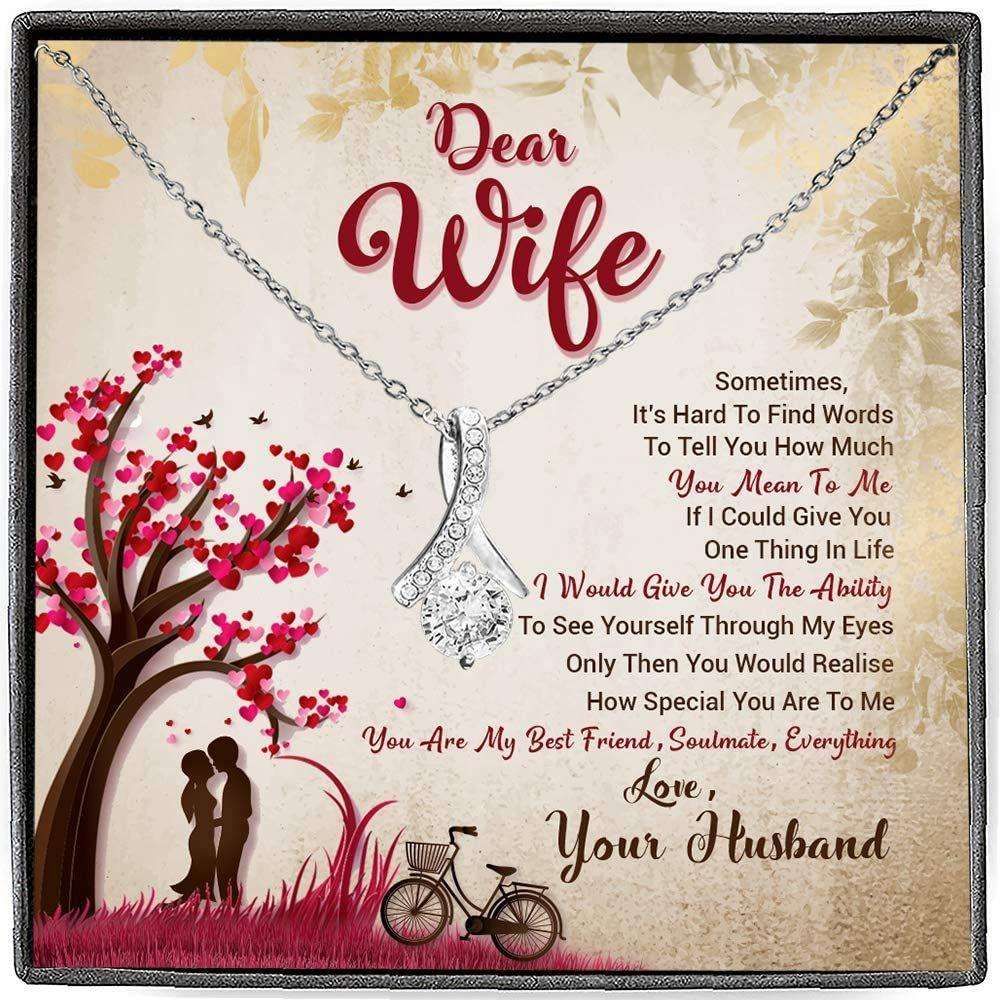 Wife Necklace, Dear Wife Necklace Gift, You Are My Everything Necklace For Karwa Chauth Rakva