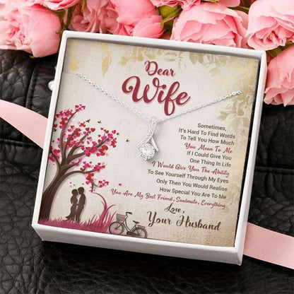 Wife Necklace, Dear Wife Necklace Gift, You Are My Everything Necklace For Karwa Chauth Rakva