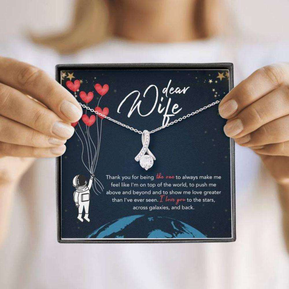 Wife Necklace, Dear Wife Stars Alluring Beauty Necklace Gift For Karwa Chauth Rakva