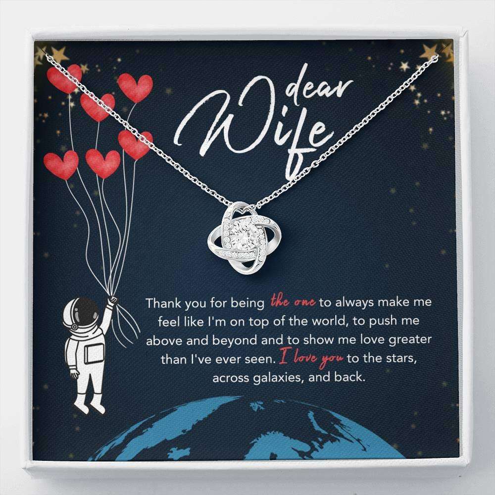 Wife Necklace, Dear Wife To The Stars Love Knot Necklace For Karwa Chauth Rakva