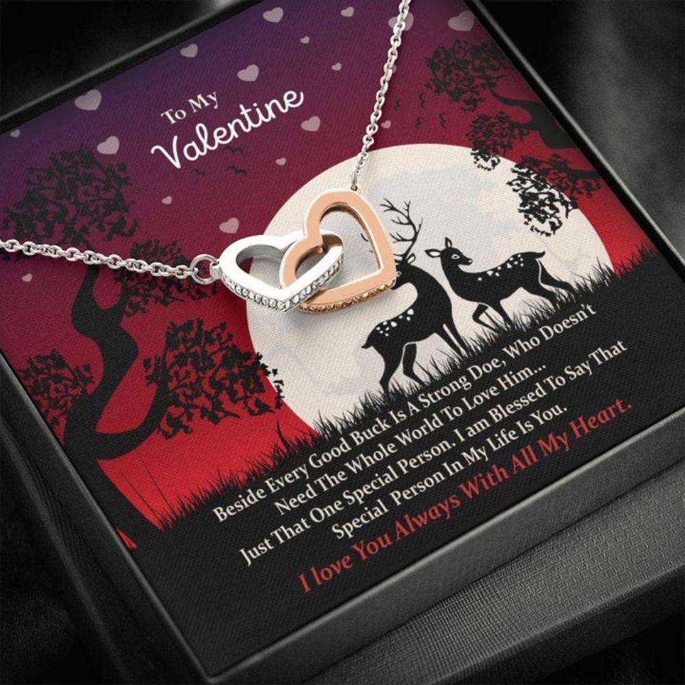 Wife Necklace “ Deer Doe Buck Gift Necklace With Hearts “ Gift For Girlfriend “ Gift For Wife For Karwa Chauth Rakva