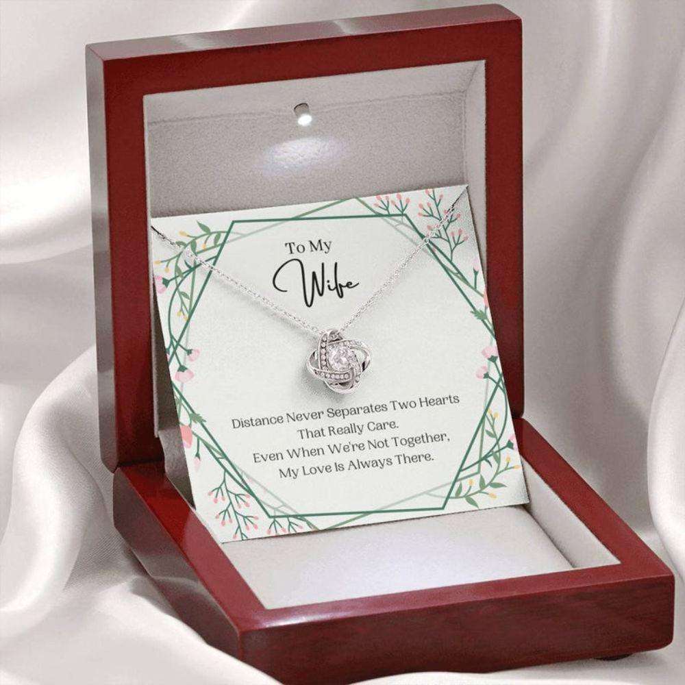 Wife Necklace, Distance Never Separates, Birthday Gift For Wife, To My Wife Necklace, Present For Wife For Karwa Chauth Rakva