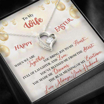 Wife Necklace, Easter Gift To Wife “ Easter Present Gift Necklace Message Card “ For Karwa Chauth Rakva