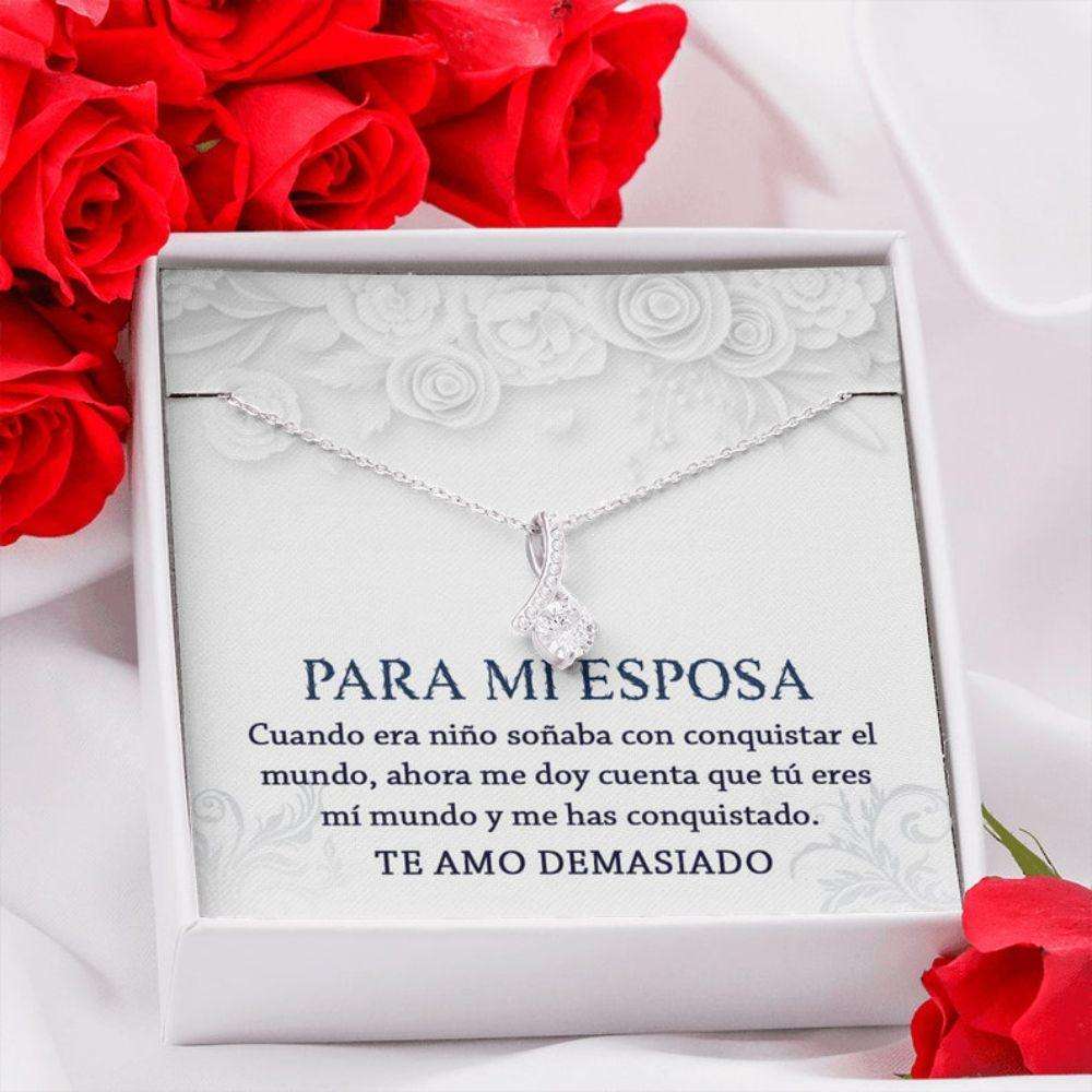 Wife Necklace, Esposa Collar, Regalo Para Esposa De Esposo, Regalo De Esposa Cumplea�Os, Regalo De Aniversario Para Esposa For Karwa Chauth Rakva