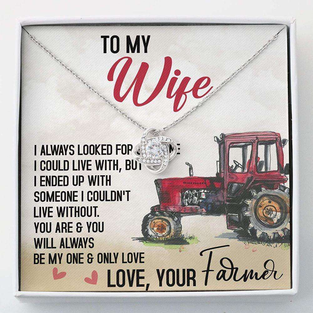 Wife Necklace, Farmer’S Wife “ To My Wife Gifts For Her Necklace “ Necklace With Gift Box For Karwa Chauth Rakva