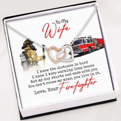 Wife Necklace “ Firefighter’S Wife Gift “ Gift For Wife Necklace With Gift Box For Karwa Chauth Rakva