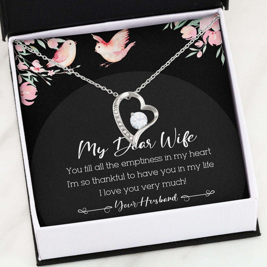 Wife Necklace, Forever Love “ My Dear Wife Love You Forever Necklace For Karwa Chauth Rakva