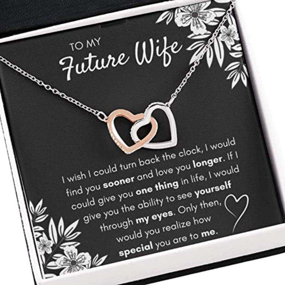 Wife Necklace, Future Wife Necklace Gift For Girlfriend Fiance Find You Sooner For Karwa Chauth Rakva