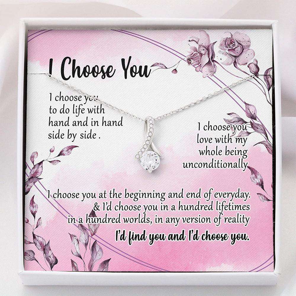 Wife Necklace, Gift For Fiancee “ I Choose You To My Wife Necklace For Karwa Chauth Rakva