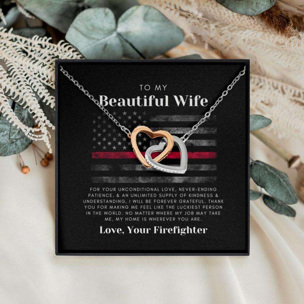 Wife Necklace, Gift For Firefighter’S Wife: First Responders Wife Present, Sentimental Gift For Wife For Karwa Chauth Rakva