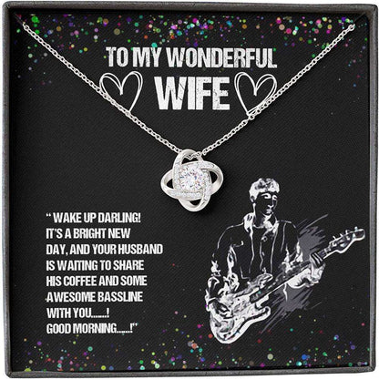 Wife Necklace, Gift For Her From Husband, Guitar Bassline Good Morning Wake Up Share For Karwa Chauth Rakva