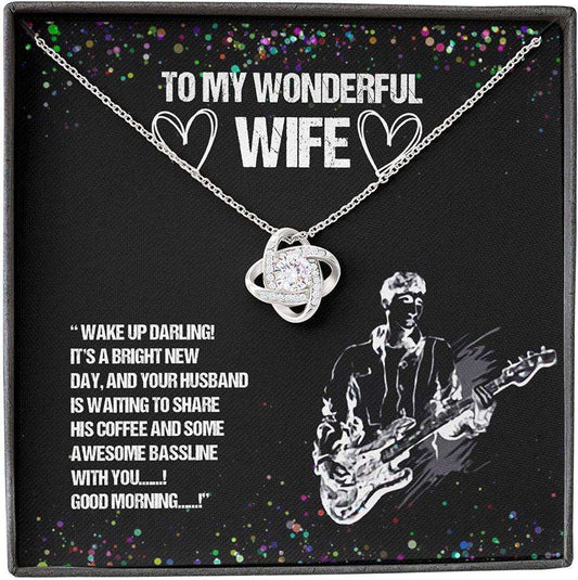 Wife Necklace, Gift For Her From Husband, Guitar Bassline Good Morning Wake Up Share For Karwa Chauth Rakva