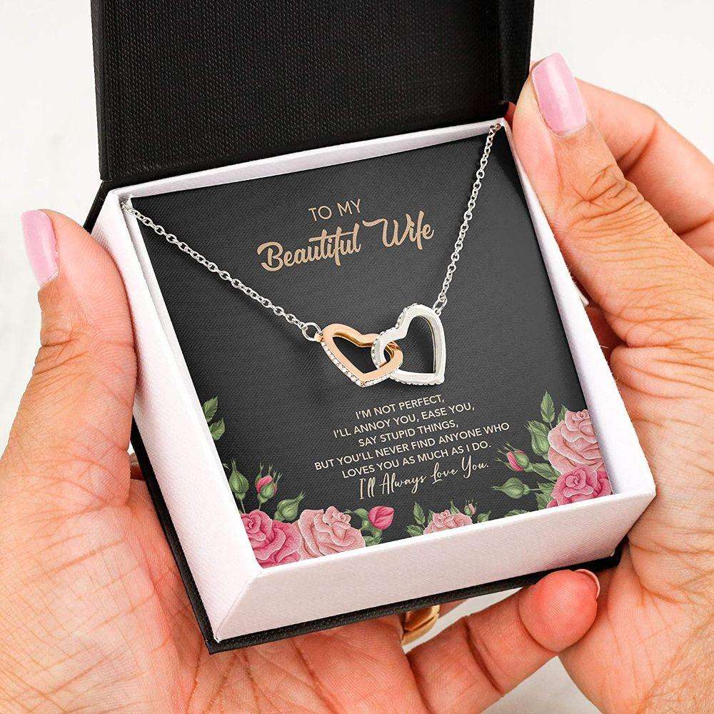 Wife Necklace Gift For Her, Perfect Annoy Ease Say Stupid Love Much Always For Karwa Chauth Rakva