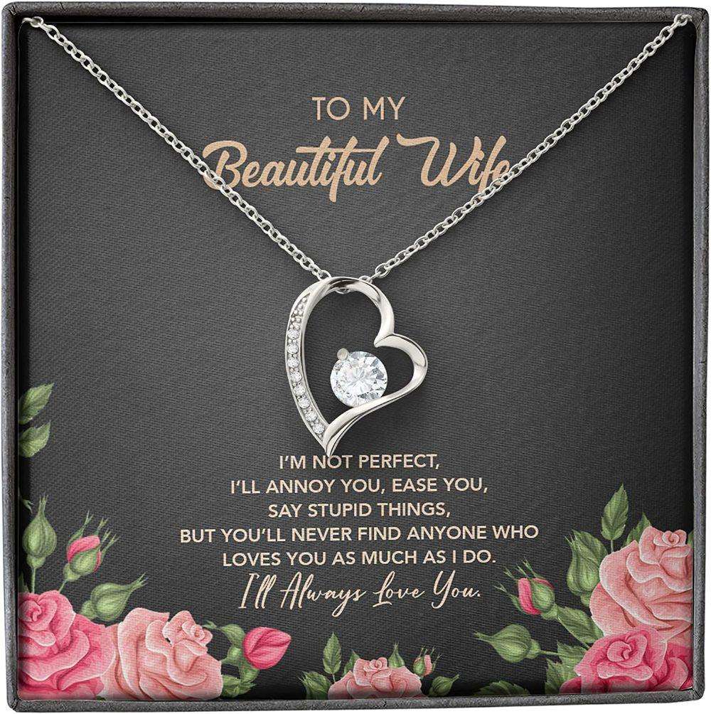 Wife Necklace Gift For Her, Perfect Annoy Ease Say Stupid Love Much Always Necklace For Karwa Chauth Rakva