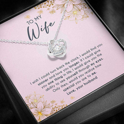 Wife Necklace Gift For Her, Turn Back Clock Find Sooner Love Longer Special For Karwa Chauth Rakva