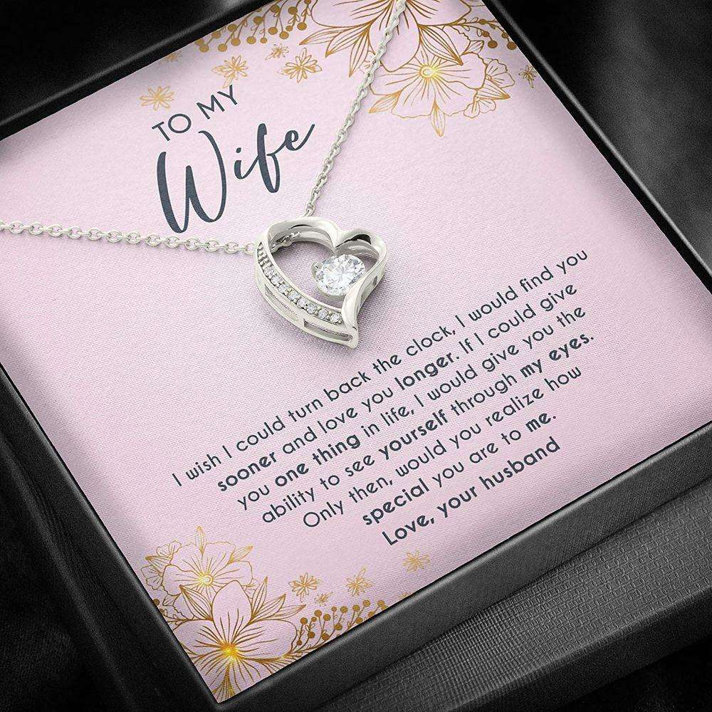 Wife Necklace Gift For Her, Turn Back Clock Find Sooner Love Longer Special Necklace For Karwa Chauth Rakva