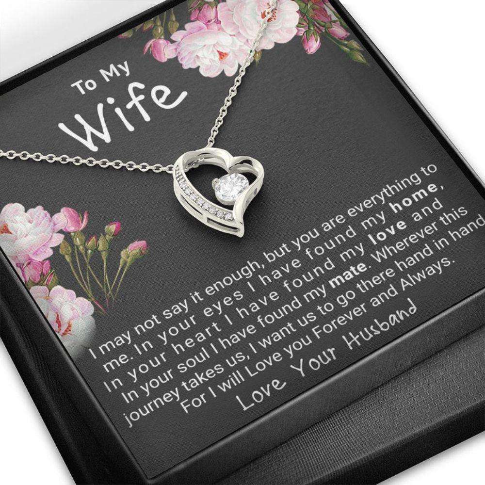 Wife Necklace, Gift For Wife Forever Love Necklace, Christmas Gift For Wife, On Her Birthday Gift, Anniversary Necklace Gift To My Soulmate For Karwa Chauth Rakva