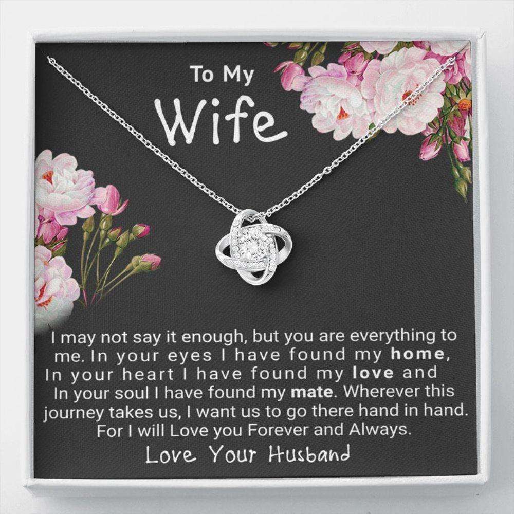 Wife Necklace, Gift For Wife Love Knot Necklace, Christmas Gift For Wife, On Her Birthday Gift, Anniversary Necklace Gift To My Soulmate Gift For Karwa Chauth Rakva