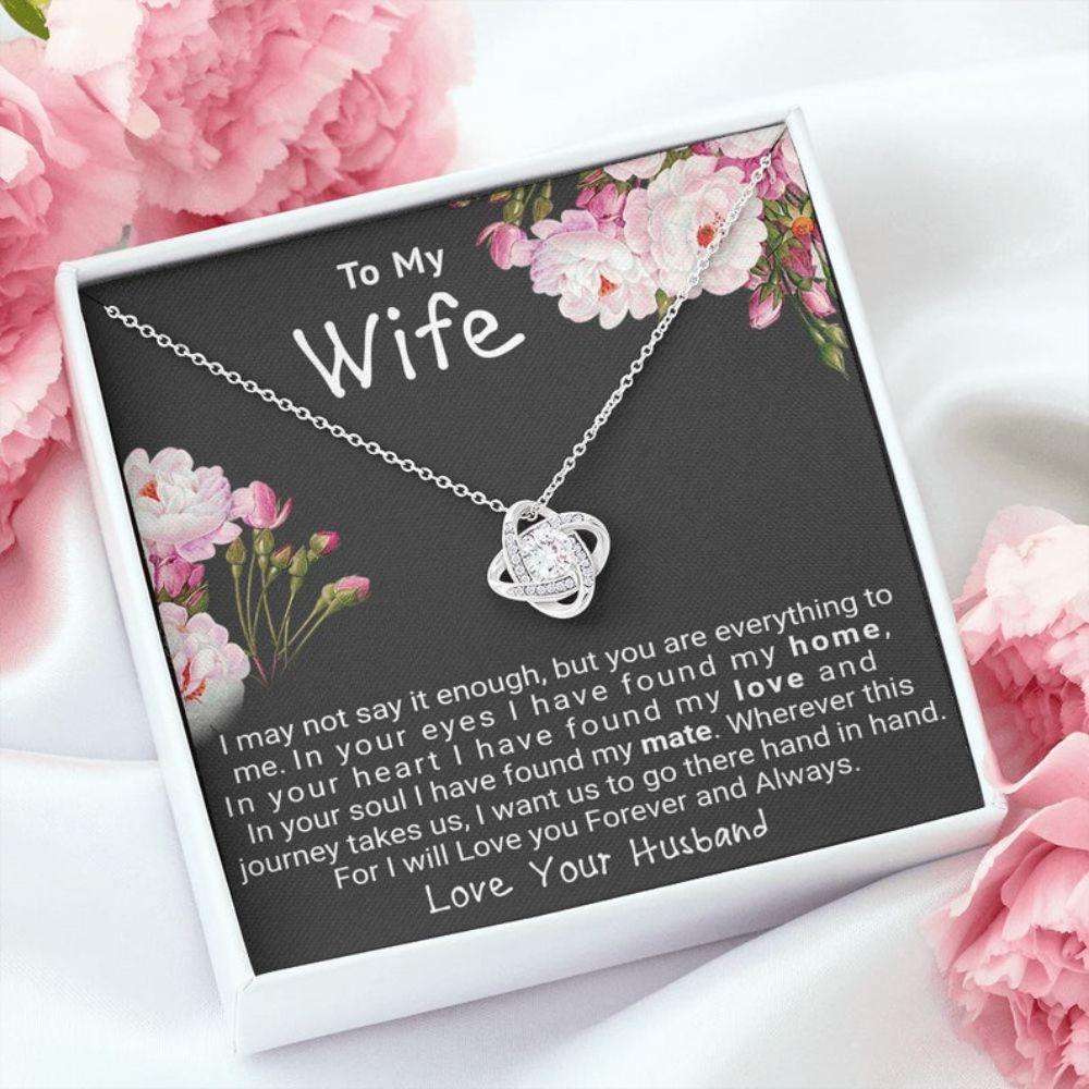 Wife Necklace, Gift For Wife Love Knot Necklace, Christmas Gift For Wife, On Her Birthday Gift, Anniversary Necklace Gift To My Soulmate Gift For Karwa Chauth Rakva