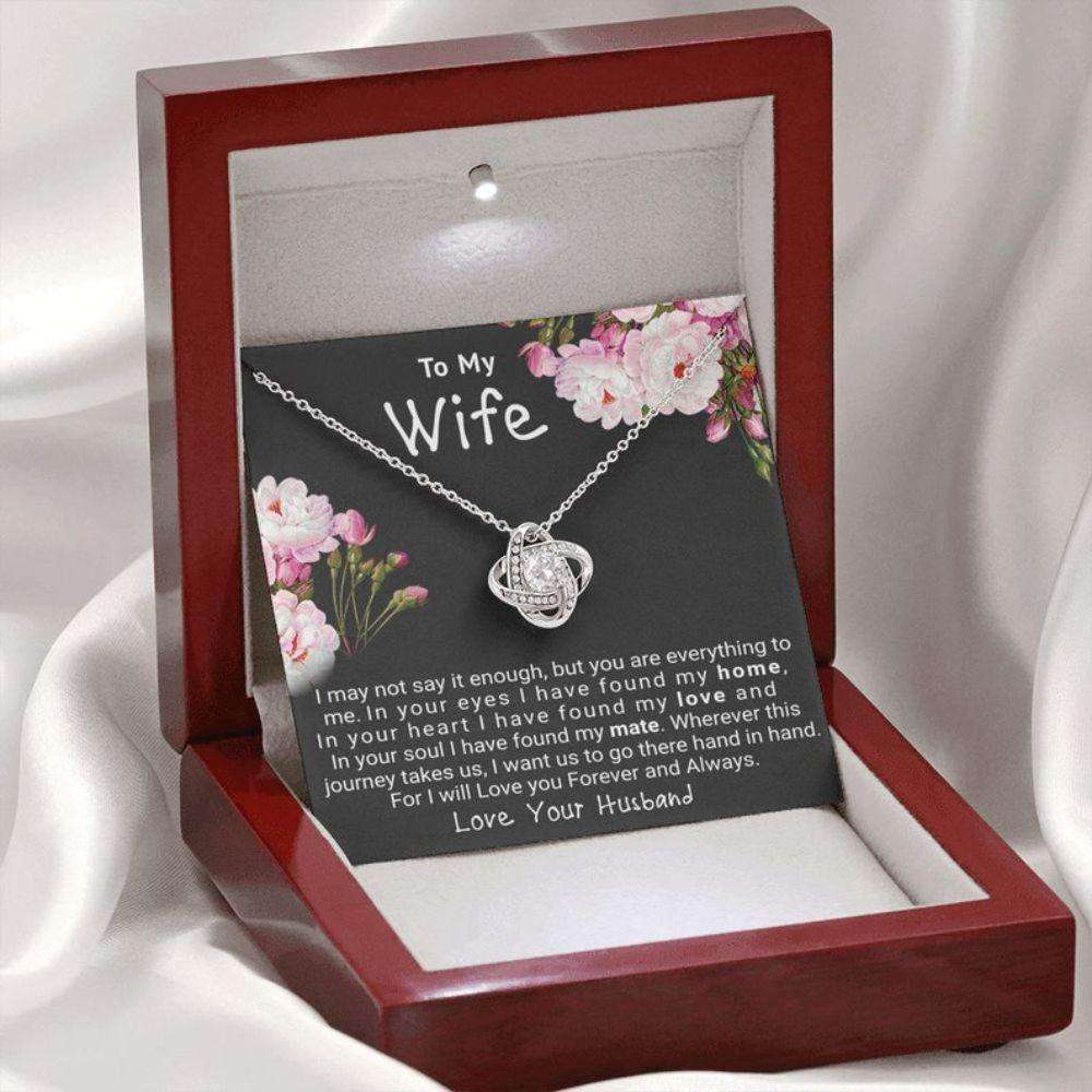 Wife Necklace, Gift For Wife Love Knot Necklace, Christmas Gift For Wife, On Her Birthday Gift, Anniversary Necklace Gift To My Soulmate Gift For Karwa Chauth Rakva